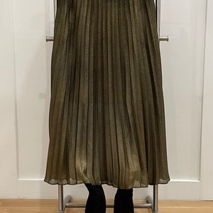 Reiss black/gold pleated skirt